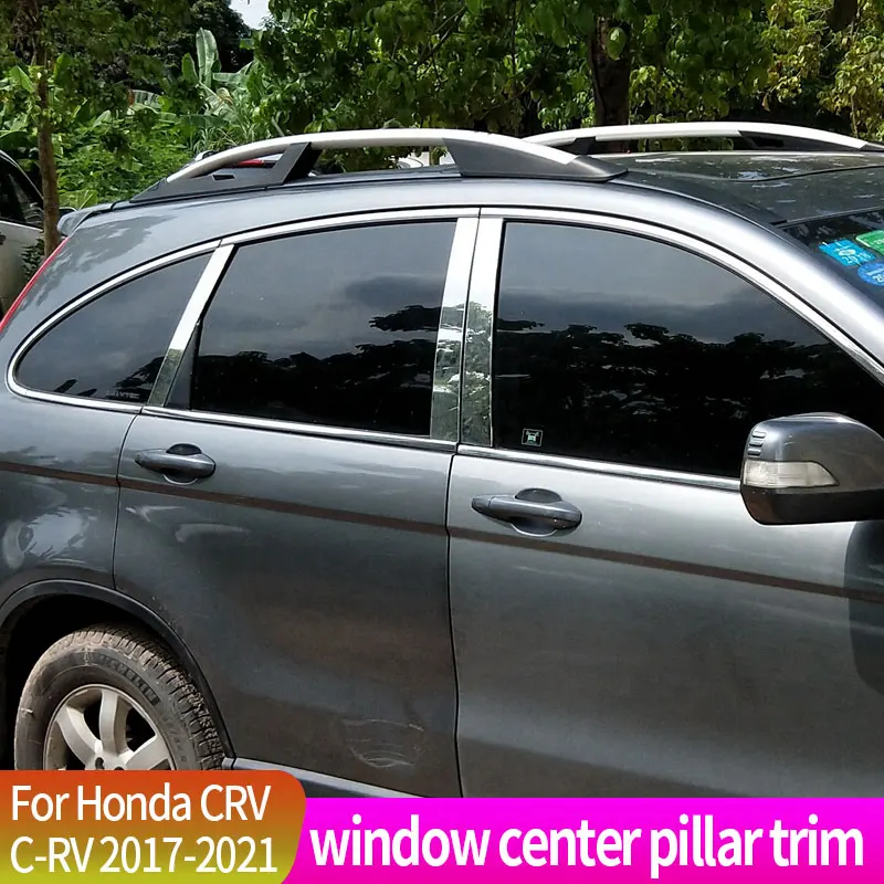 

Stainless Steel Exterior Decorative Window Center Pillar Decorative Strip Protection Sticker Cover For Honda CRV C-RV 2008-2013