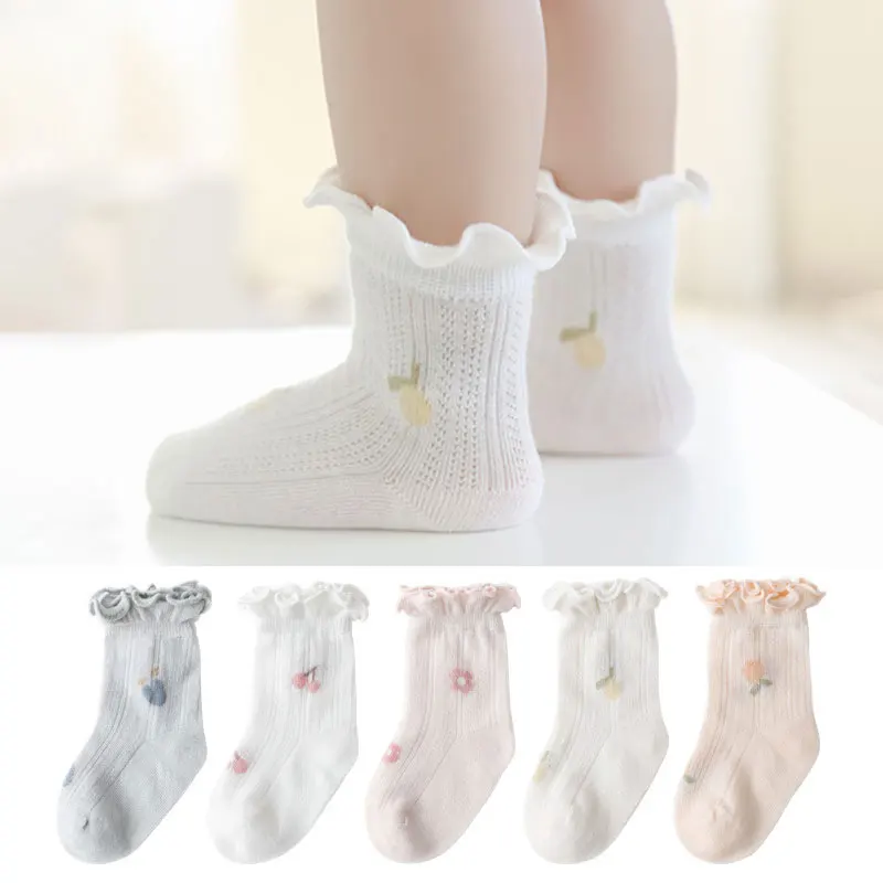 

Korean Cute Ruffle Socks Summer Mesh Breathable Cotton Socks Baby Girls Socks Newborn Infant Toddler Kids Socks 0-5years Old