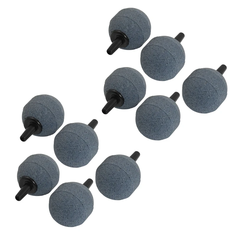 

10 Pcs Fish Tank Bubble Maker Air Stone 25Mm Diameter Gray
