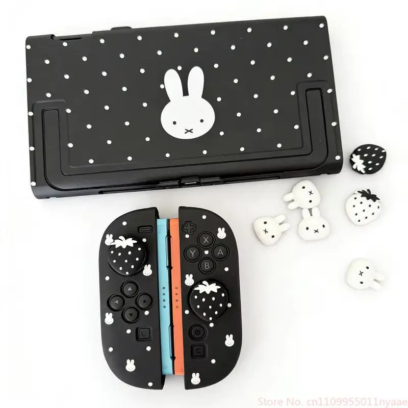 Фото Защитный чехол Miffy Polka Dot для Nintendo Switch2 Oled Ns Lite, жесткий корпус с мягкой ручкой и накладками на стики, мультяшный дизайн, подарок №2
