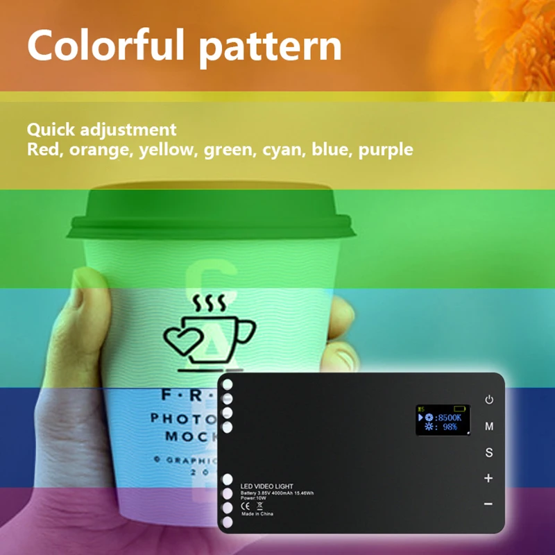 

2021 Rechargable RGB Video Light Portable Colorful Background LED Panel With DSLR Camera Mount Multifunctional Scene LED Lig