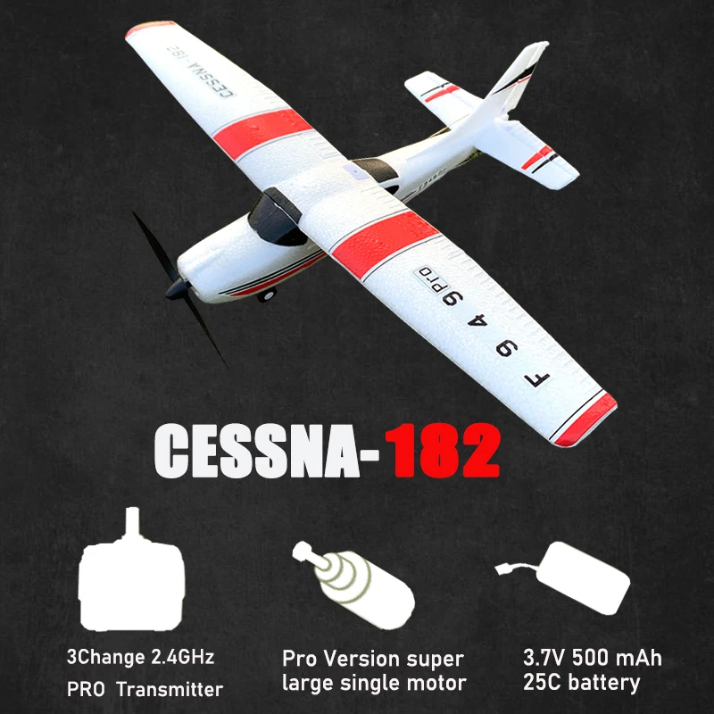 Parkten WLtoys F949 2.4G 3CH Cessna 182 Micro RC Airplane BNF Without Transmitter Outdoor Drone Toy for Ages 14+ Kids Gift