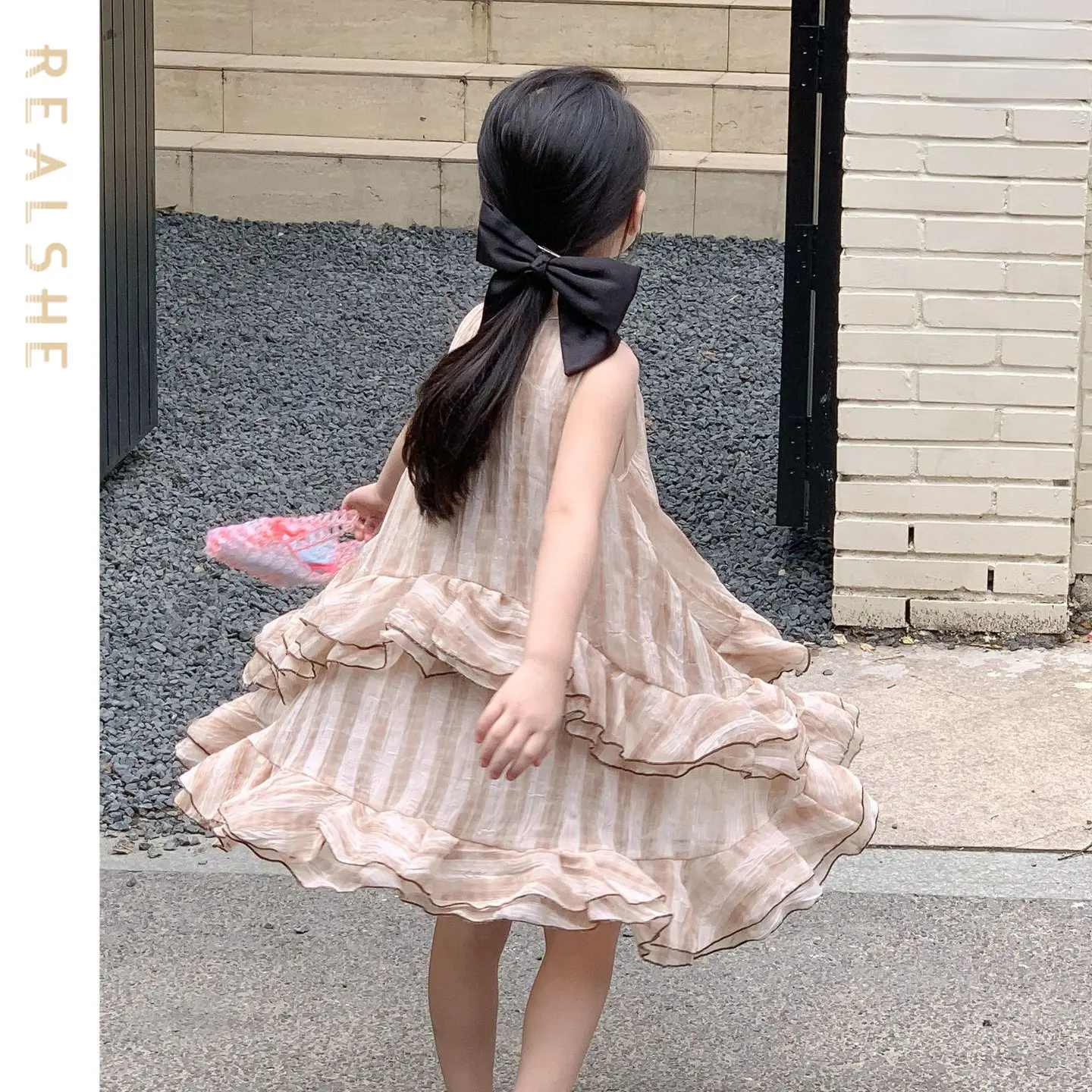 

Sleeveless Dresses Girls Age 2-7 Years Old Ruffles Striped Kids Dresses for Girls Loose Children Clothes Girl Clothing