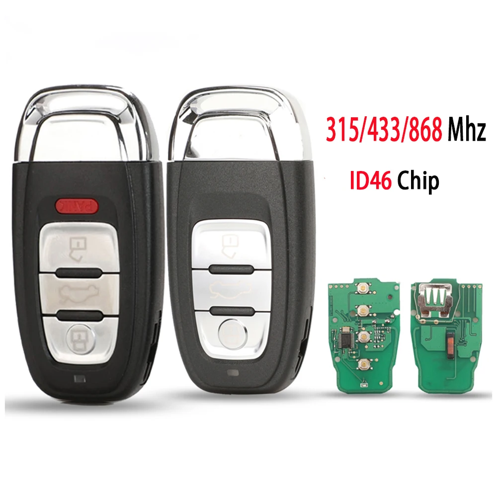 

Car Key 3/4 Buttons Remote Car Key Shell 315MHZ/433mhz/868MHZ For Audi A4L Q5 Remote System Smart Key