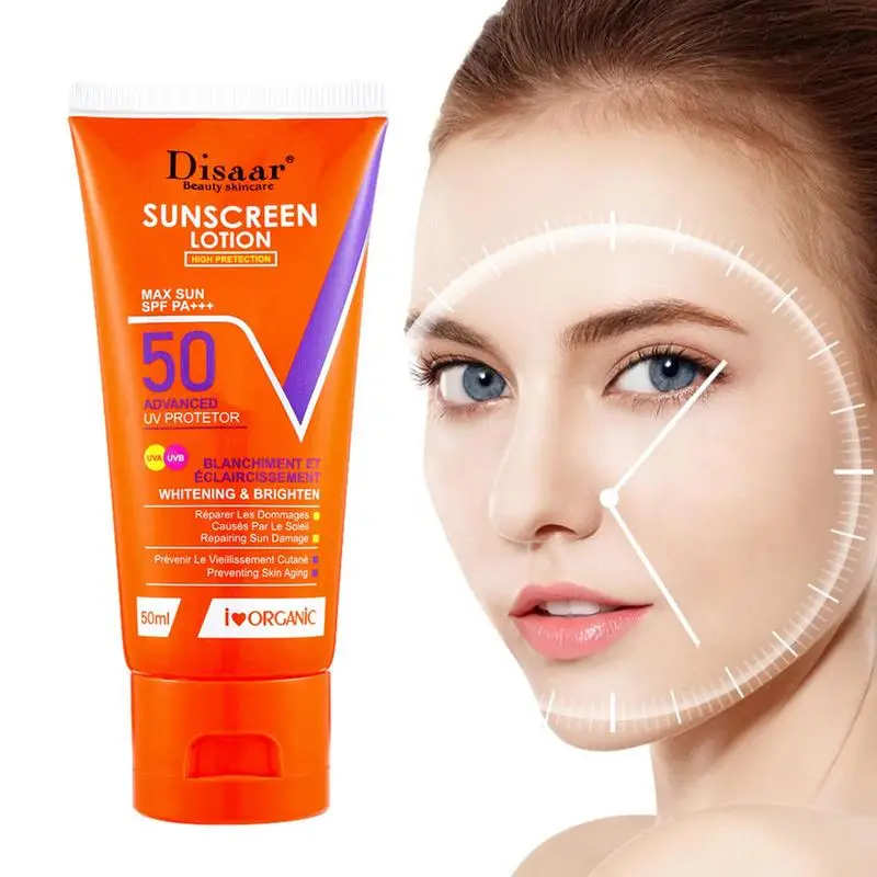 

Face Body Sunscreen SPF 50 Light Thin Refreshing Sunscreen Protector Sun Protection Cream Solar Blocker Korean Women Face Care