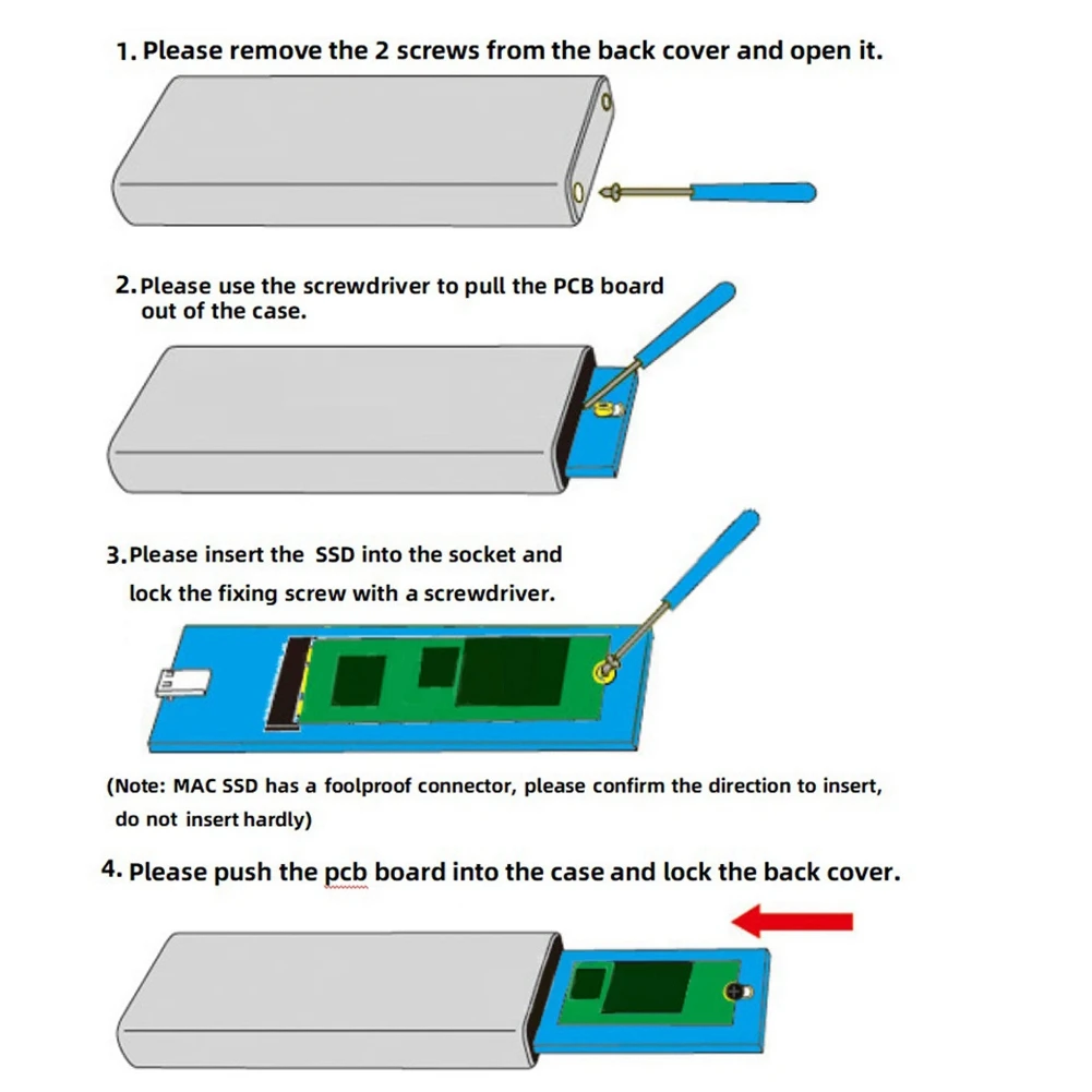 Фото A04R-Для Macbook 2012 Air A1425 A1398 A1465 A1466 Корпус SSD USB3.2 GEN2 6 Гбит/с M.2 SATA SSD Корпус SSD Кабель A-C №1