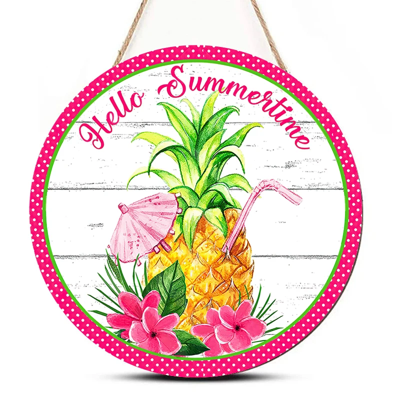 Hello SummerTime Настенный Декор Деревянные Круглые Художественные Таблички Винтажный