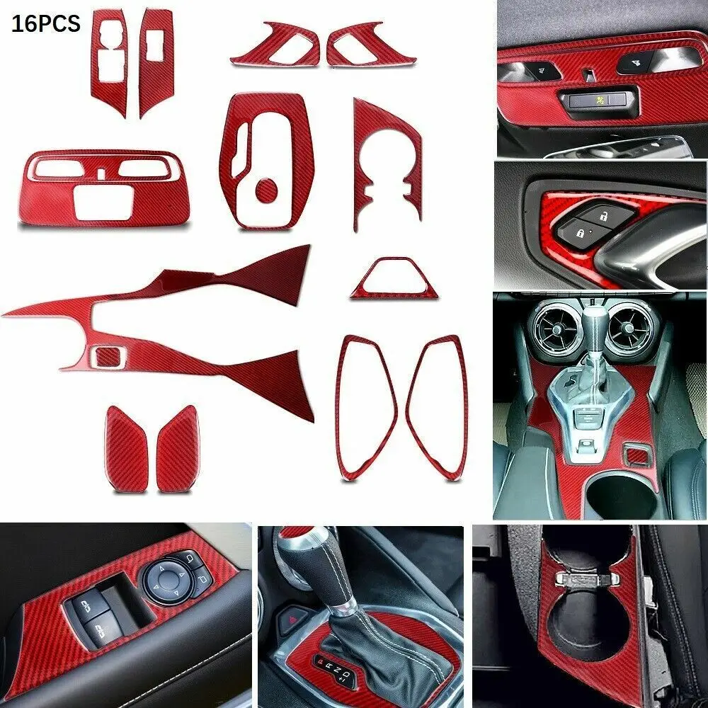 

Carbon Fiber Car Interior Accessories Decorative Trim Sets For Camaro 2017-19