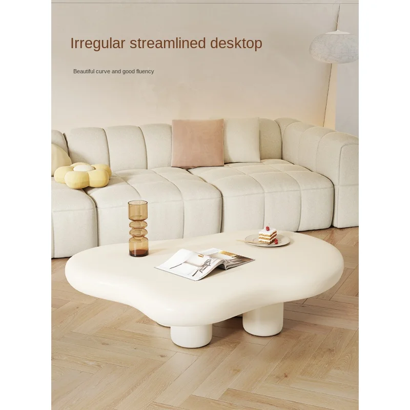 

Cloud Tea Table Nordic Household Living Room Simple Modern Small Unit Shaped Table Cream Silent Wind Net Black Tea Table