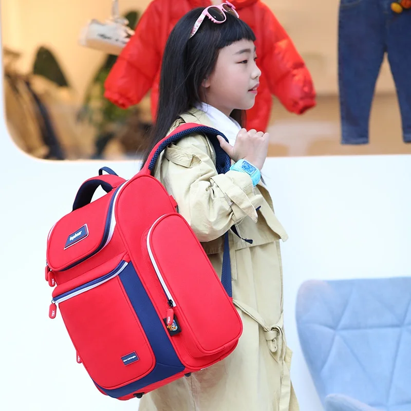 Children Simple British Style Royal Blue Backpacks New Girls Boys Students Tutorial Bags Kids Large Capacity Bag Back To School