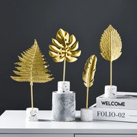 gold leaf ornaments home decoration accessories stylish room decor nordic figurines model festive gift interior sculpture