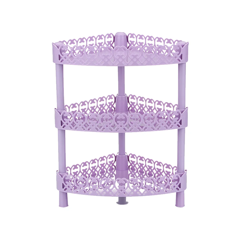 

1pc Storage Shelf Three Layer Practical Organizer Rack Stand Corner Shelf for Kitchen