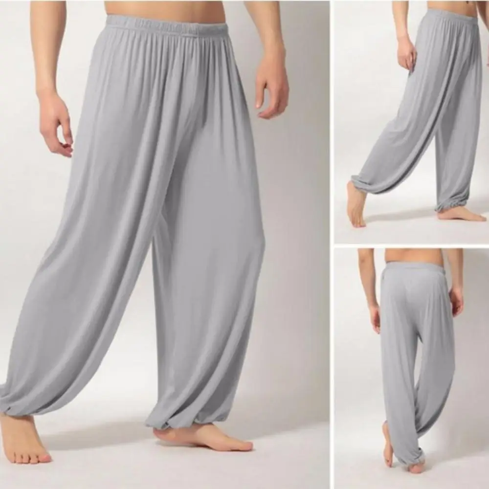 

Men's Casual Solid Color Baggy Trousers Belly Dance Yoga Harem Pants Slacks