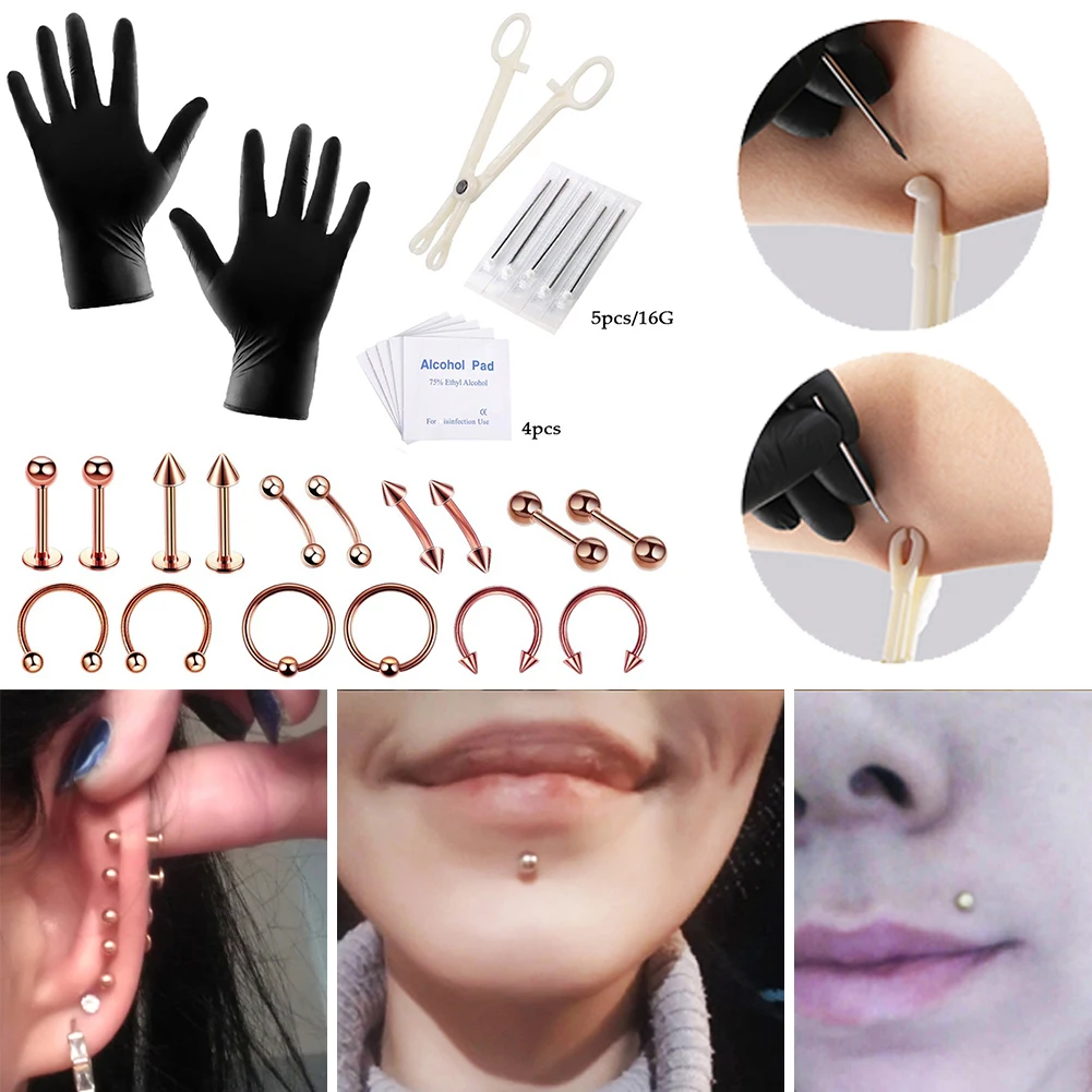 

Инструмент для пирсинга тела Набор одноразовых профессиональных игл для пирсинга тела