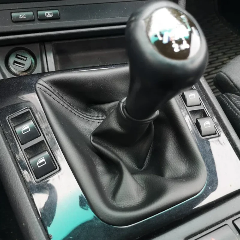 Кожаный чехол на рычаг переключения передач для BMW E30 E36 E39 E46 E81 E82 E87 E88 E90 E91 E92 E93, черный кожаный чехол на рамку рычага КПП (art.: 3920db8aab91a) - 3920db8aab91a