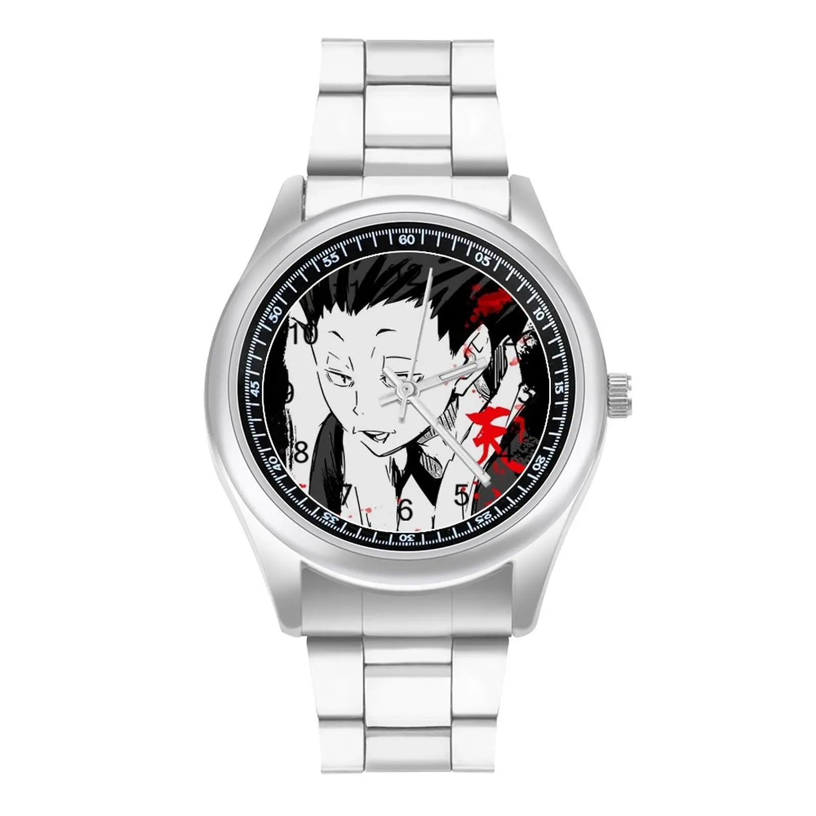 

Satori Tendou Meme Quartz Watch Haikyuu Casual Teens Wrist Watch Design Stainless Outdoor Upwrist Wristwatch