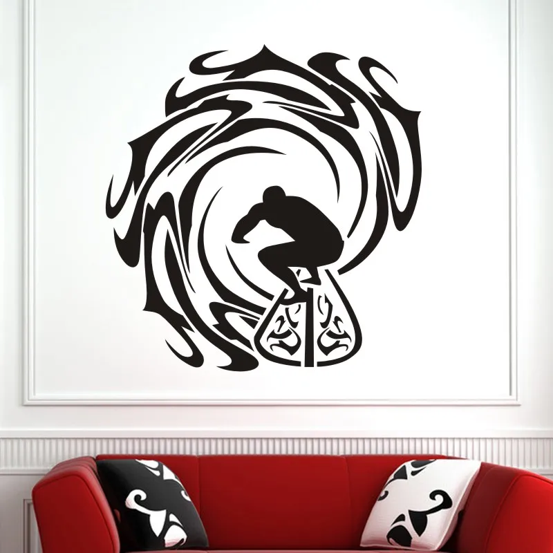 

Виниловая наклейка на стену для серфинга, домашний декор, художественная роспись для экстремальных видов спорта, для спальни, гостиной, дек...