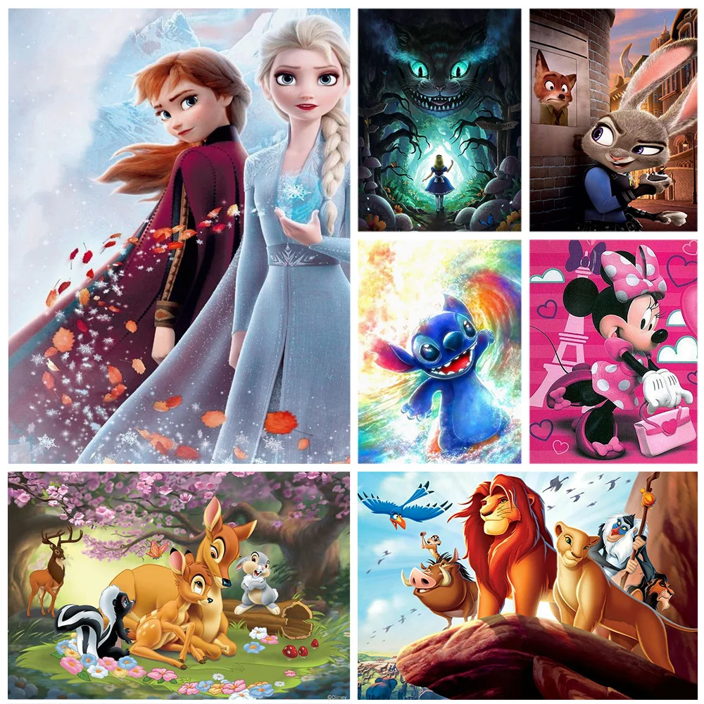 

Алмазная вышивка «сделай сам» Disney, Набор для вышивки крестиком, мультяшная ледяная принцесса, Винни-Пух, 5D Вышивка, домашний декор