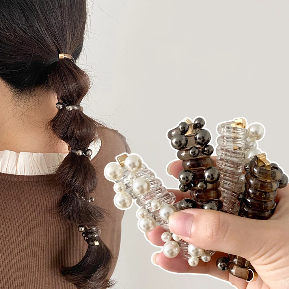 

Durable Ponytail Elastic Hair Bands Rubber Hair Ties Bundle Scrunchies Telephone Wire Hair Accessories Hairbands Women Headband