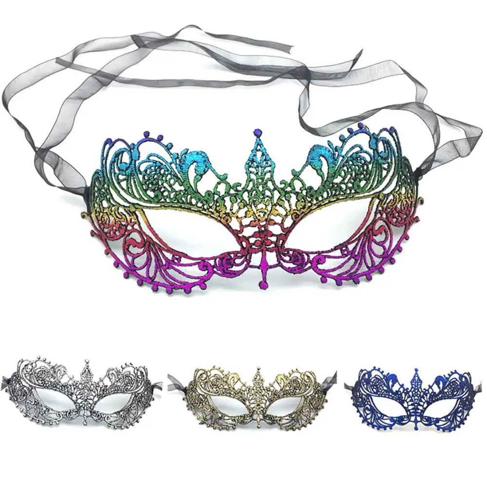 

Женская пикантная ажурная маскарадная бронзовая маска для лица, реквизит для принцессы, вечеринки, косплея, выпускного вечера, костюм, экзо...