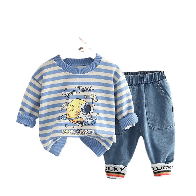 Детские комплекты в полоску Детская толстовка одежда для мальчиков и девочек