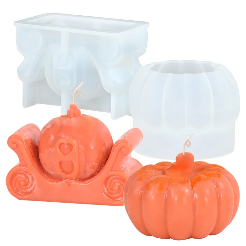 

Halloween 3D Pumpkin Silicone Mold Handmade Candle Making Supplies DIY Halloween Art Craft Chocolate Cake Mold Decorating Tool