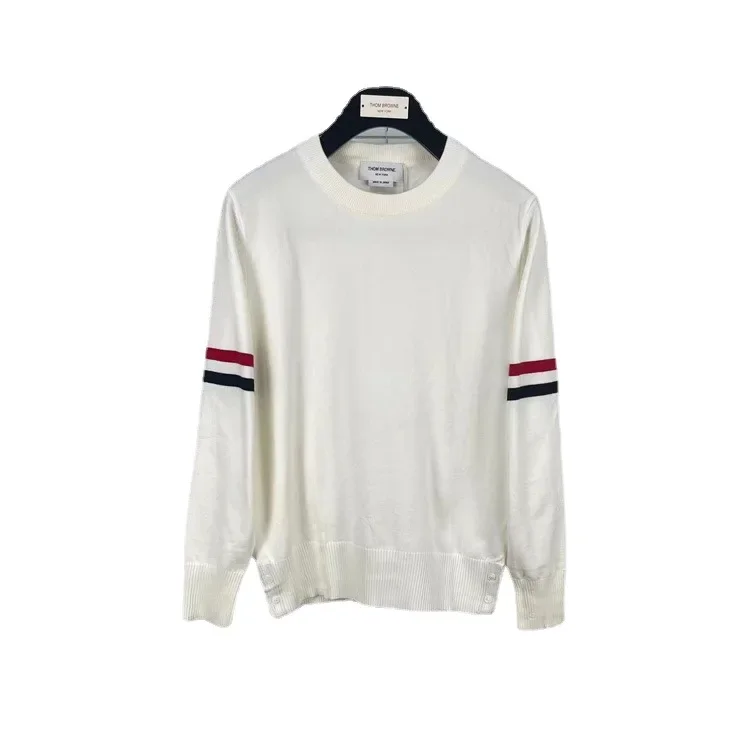 TB Tom осень/зима новый двусторонний шерстяной свитер с круглым вырезом и длинными