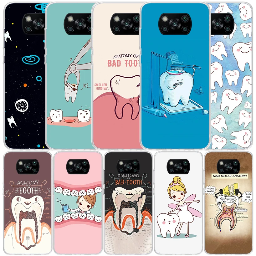 Чехол для телефона с зубами мудрости стоматолога Xiaomi Poco X6 X5 X4 X3 Nfc F6 F5 Pro F4 Gt F3 F2 F1 M5S