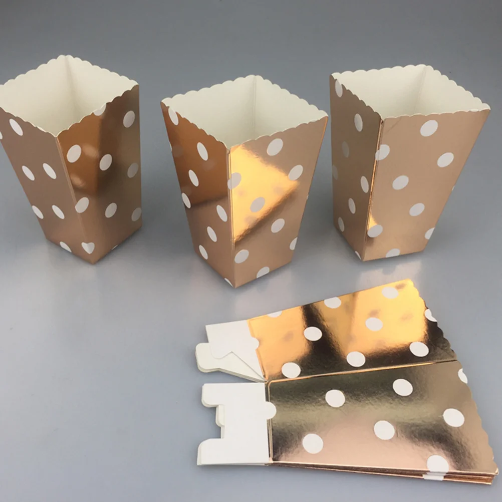 

50pcs Popcorn Carton Dot Foldable Stripe Chicken Cartons for Movie Theater