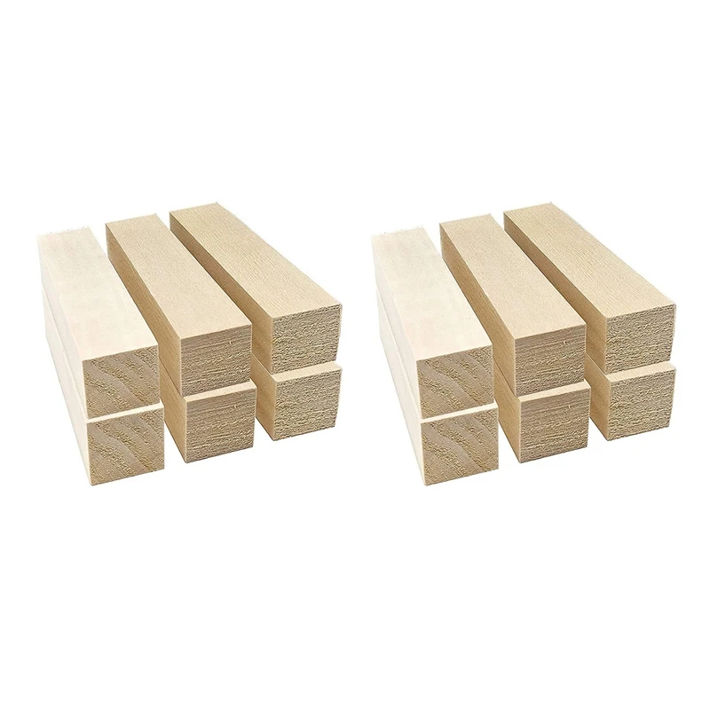 

12Pcs Basswood Carving Blocks For Wood Beginners Carving Hobby Kit DIY Carving Wood