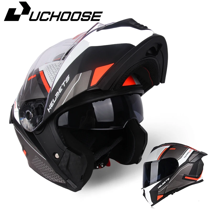 Мотоциклетный шлем DOT на все лицо для мужчин и женщин модульный всесезонный