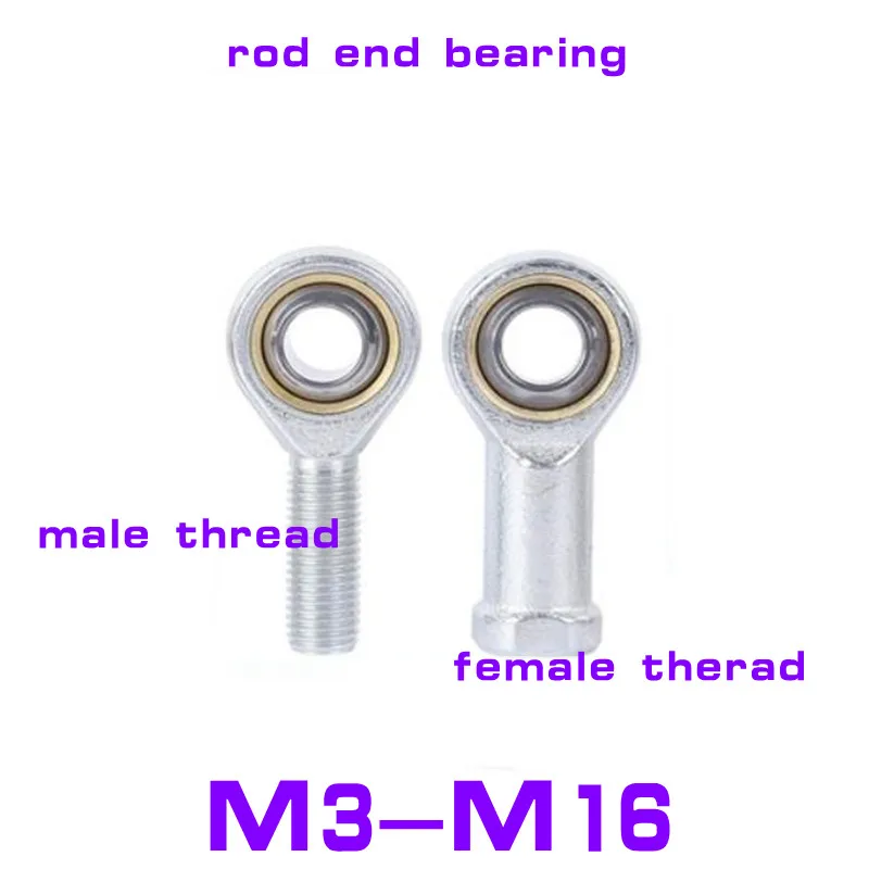 

1PC Rod end Bearing M3 M4 M5 M6 M8 M12 M14 M16 M18 M20 Male Female SA SI T/K Left Right Ball Joint Metric Threaded bearing
