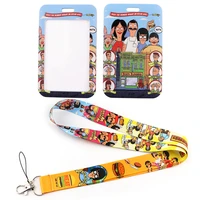 lx1089 funny family neck strap lanyards for pendant key id card gym cell phone strap usb badge holder cartoons mobile phone rope