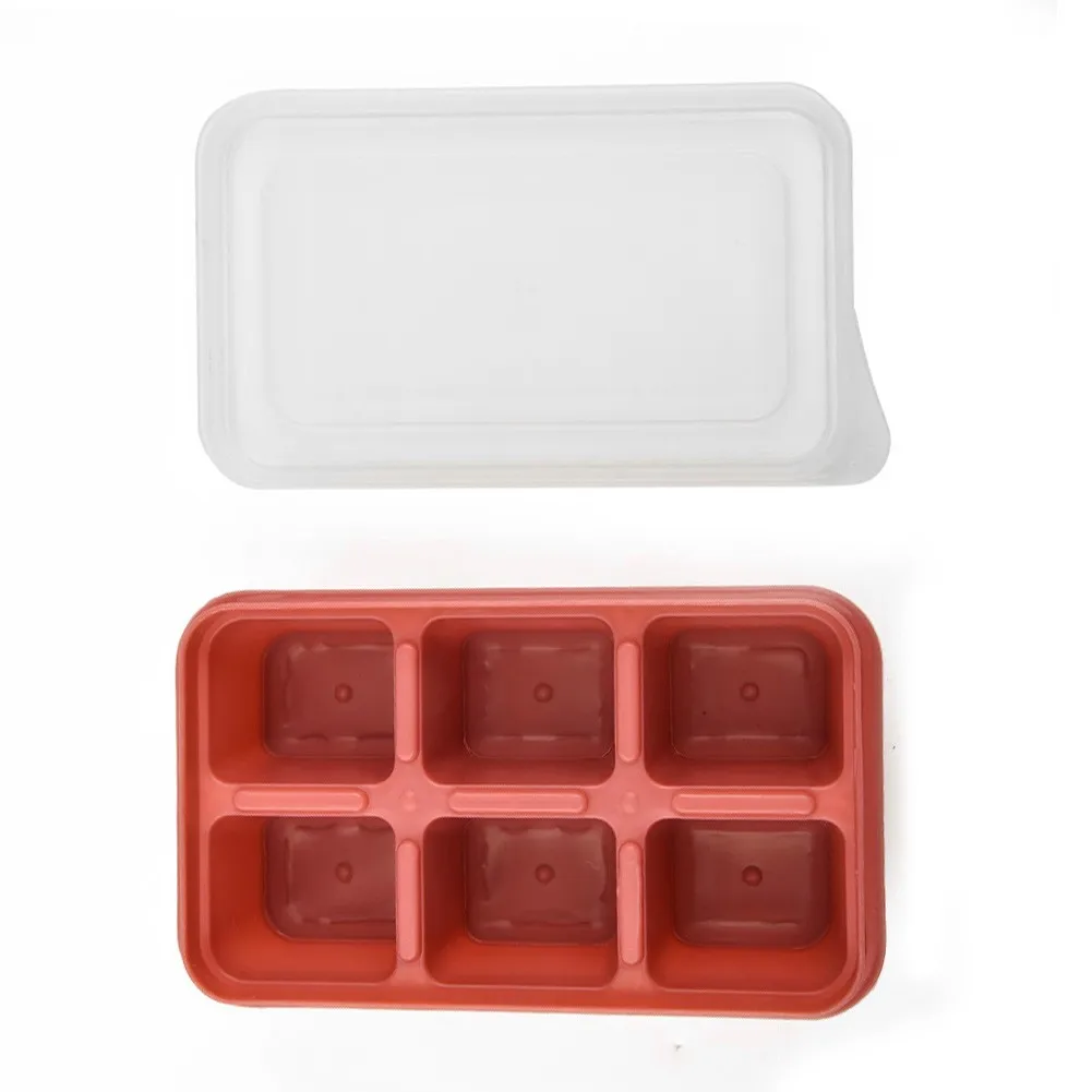

6 Cavity Ice Tray With Cover Kitchen Made DIY Ice Maker Silicone Ice Cube Box Cold Drinks Whiskey Cocktails Kitchen Tools Access