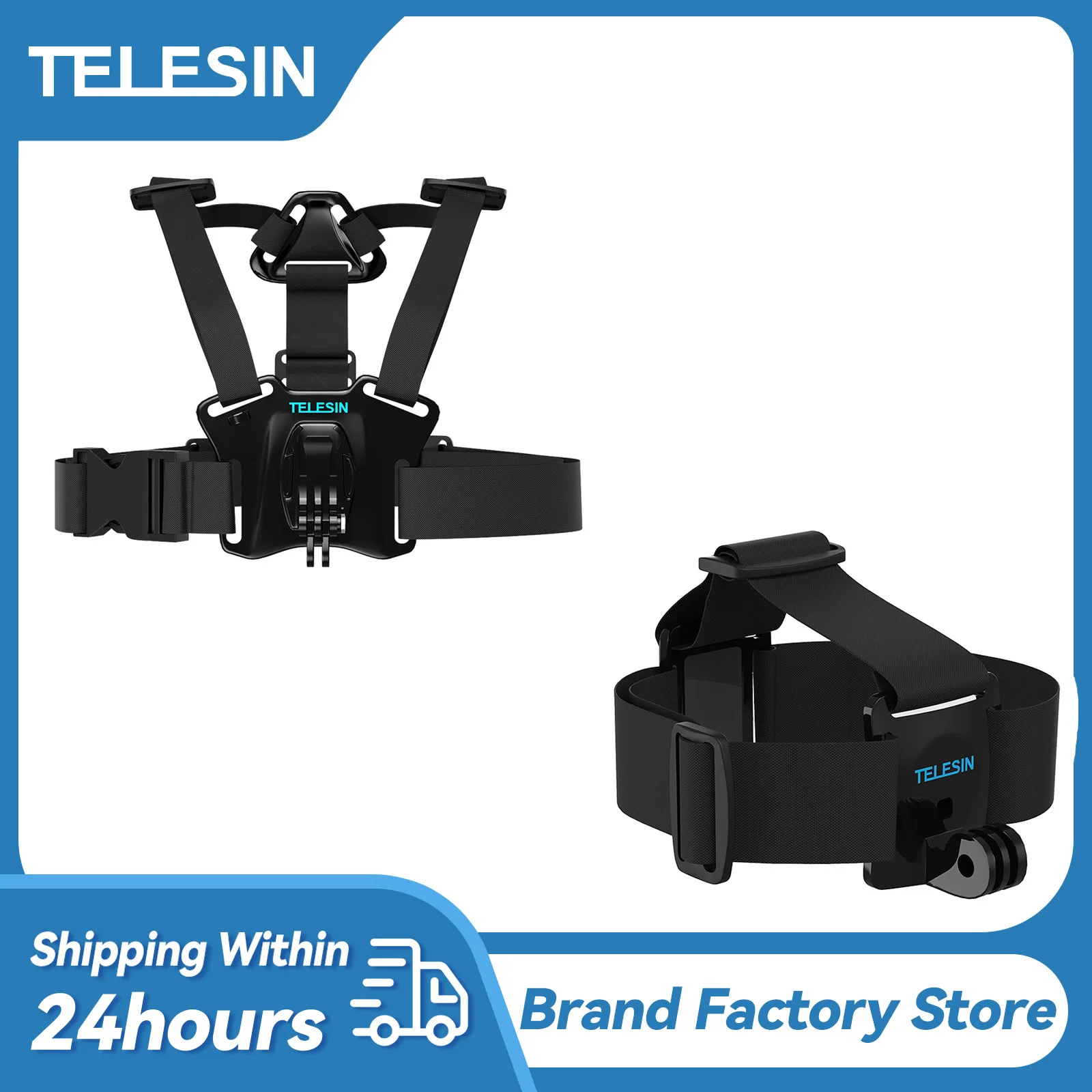 Купи TELESIN Chest Belt Head Strap Mount Action camera mount for GoPro Hero 11 10 9 8 7 6 Insta360 DJI Osmo Action Camera Accessories за 350 рублей в магазине AliExpress