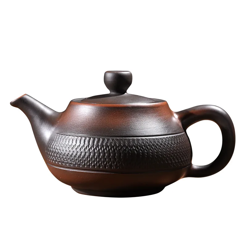 

Retro High-end Purple Pottery Teapot Ceramic Household Purple Clay Single Pot Kung Fu Tea Set Jump Knife Pure Handmade Teapot