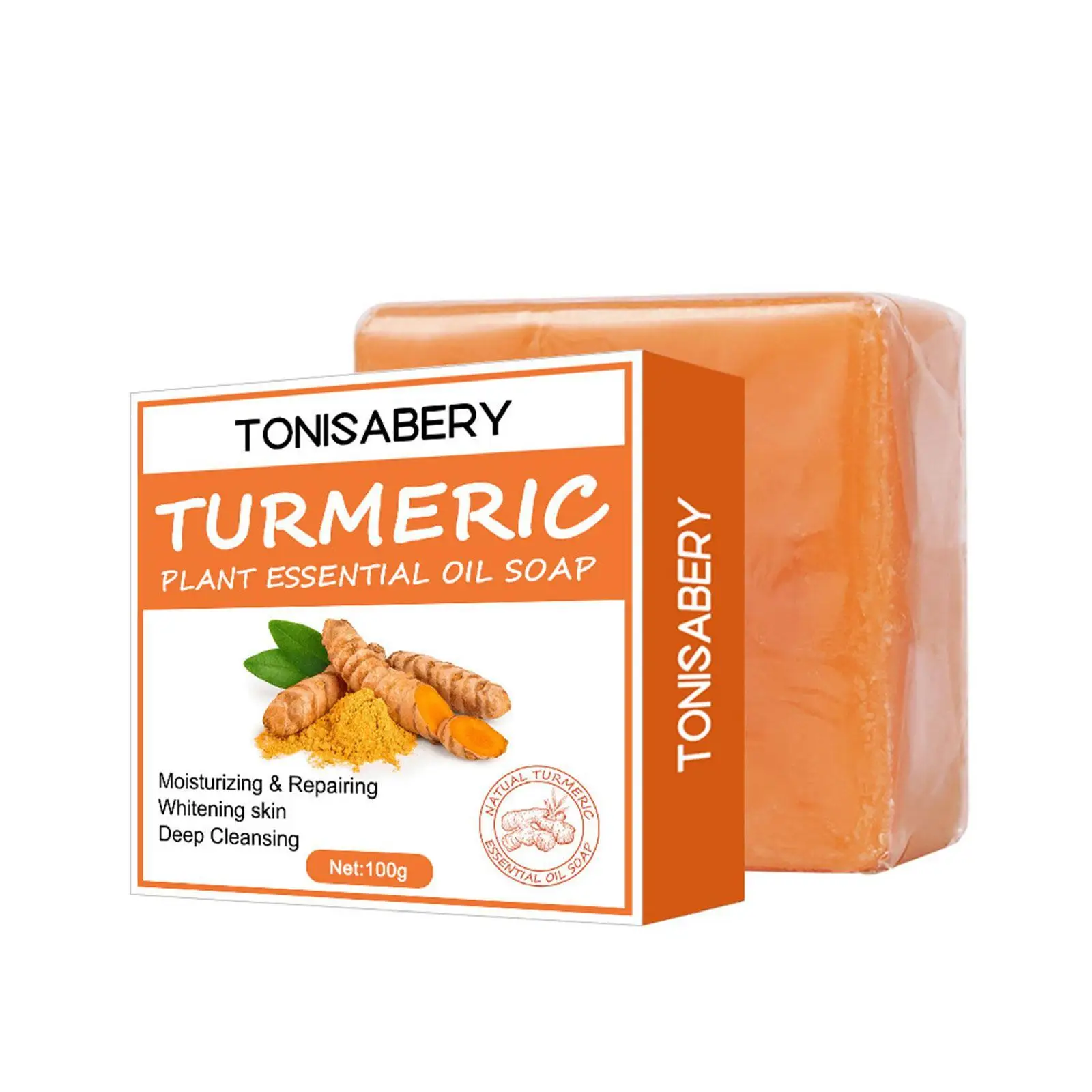 

100g Turmeric Cream Whitening Soap Natural Radiant Skin Smoothing Facial Reduction Scars Dark Spots and Wrinkles Handmade Soap