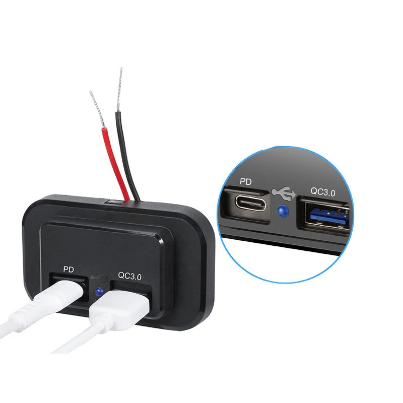 

12/24v Automobile General PD Interface QC3.0 Central Control Rear Mobile Phone Fast Charging USB Charger