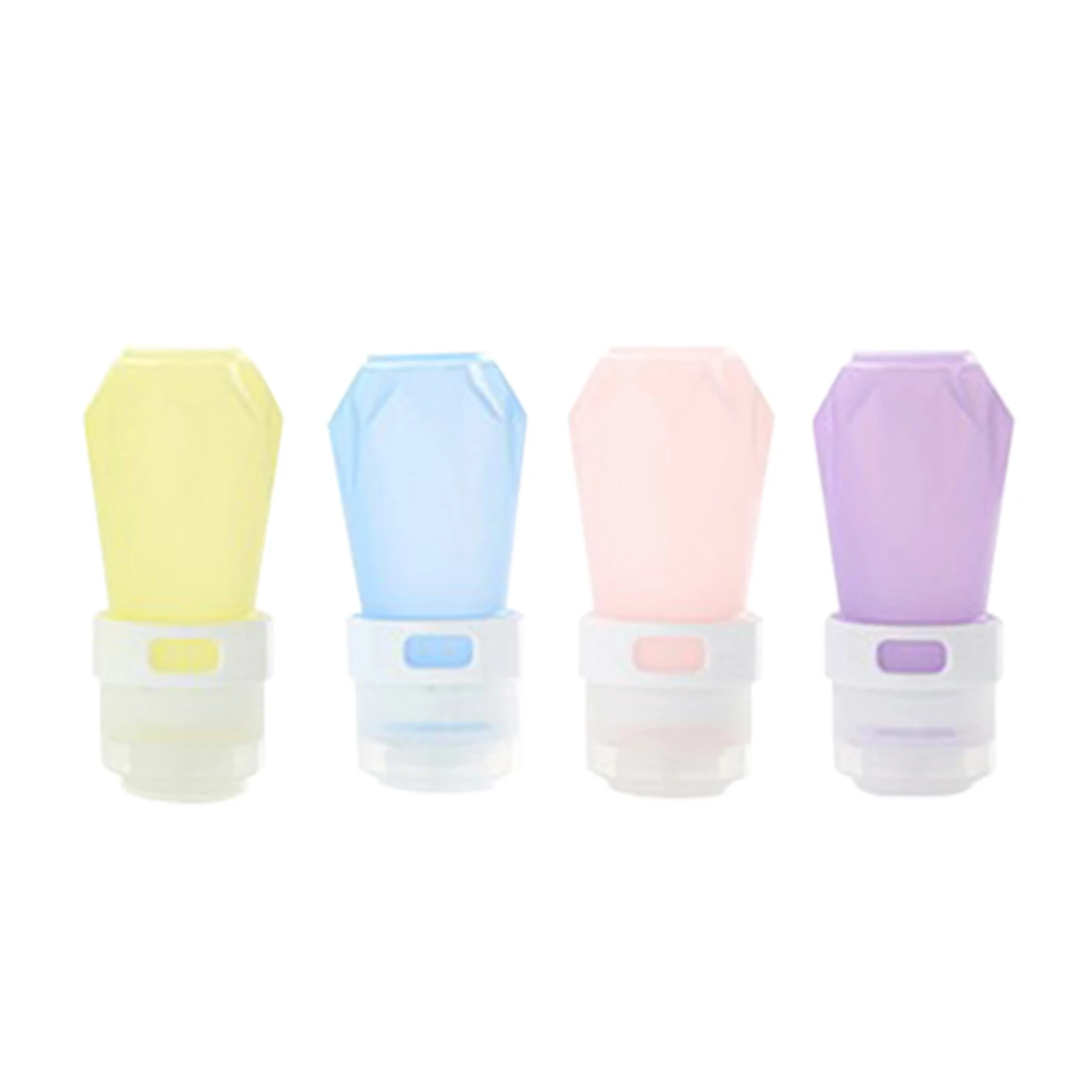 

4pcs Wide Mouth Travel Portable Silicone Tubes Durable Leak Proof For Shampoo Liquids Refillable Bottle Squeezable Accessories