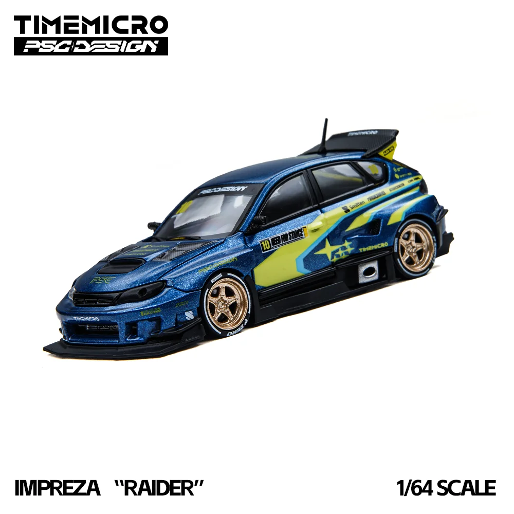 Фото Модель спортивного автомобиля TimeMicro 1:64, сине-желтая, для ралли, из литого сплава, в гоночной ливрее, миниатюрная, для коллекции и декора №4