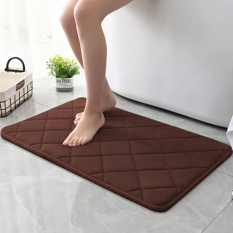 

40x60cm Bath Mat Bathroom Rug Set Coral Fleece Memory Foam Pad Nonslip Water Absorption Floor Carpet Bathtub Shower Room Doormat