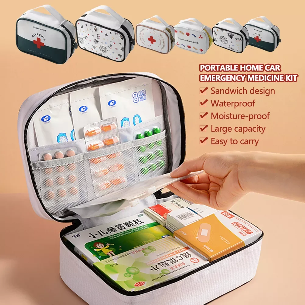 

Аптечка первой помощи для путешествий кемпинга дома многослойная Сумка для хранения лекарств Кемпинг Аварийная сумка для выживания чехол ...