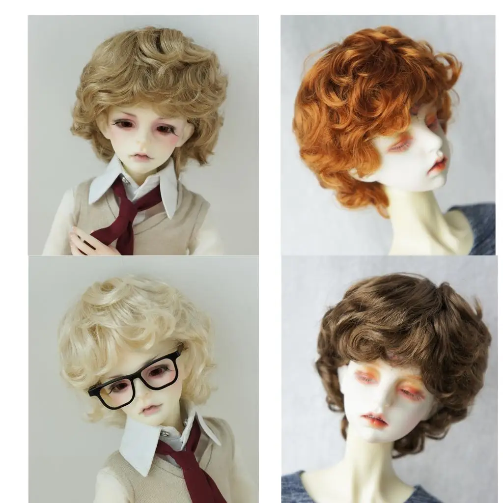 

Fashion Doll Wig Short Curly Hair DIY Making For Uncle Doll Accs