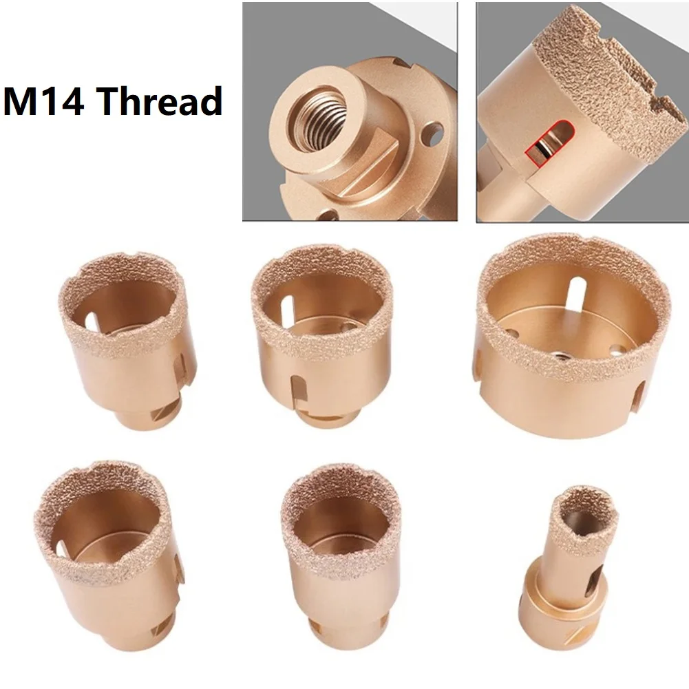 M14 Diamond Drilling Core Bits Thread Dry Vacuum Brazed Diamond Drill Core Bit Ceramic Tile Stone Hole Saw Drill Bit