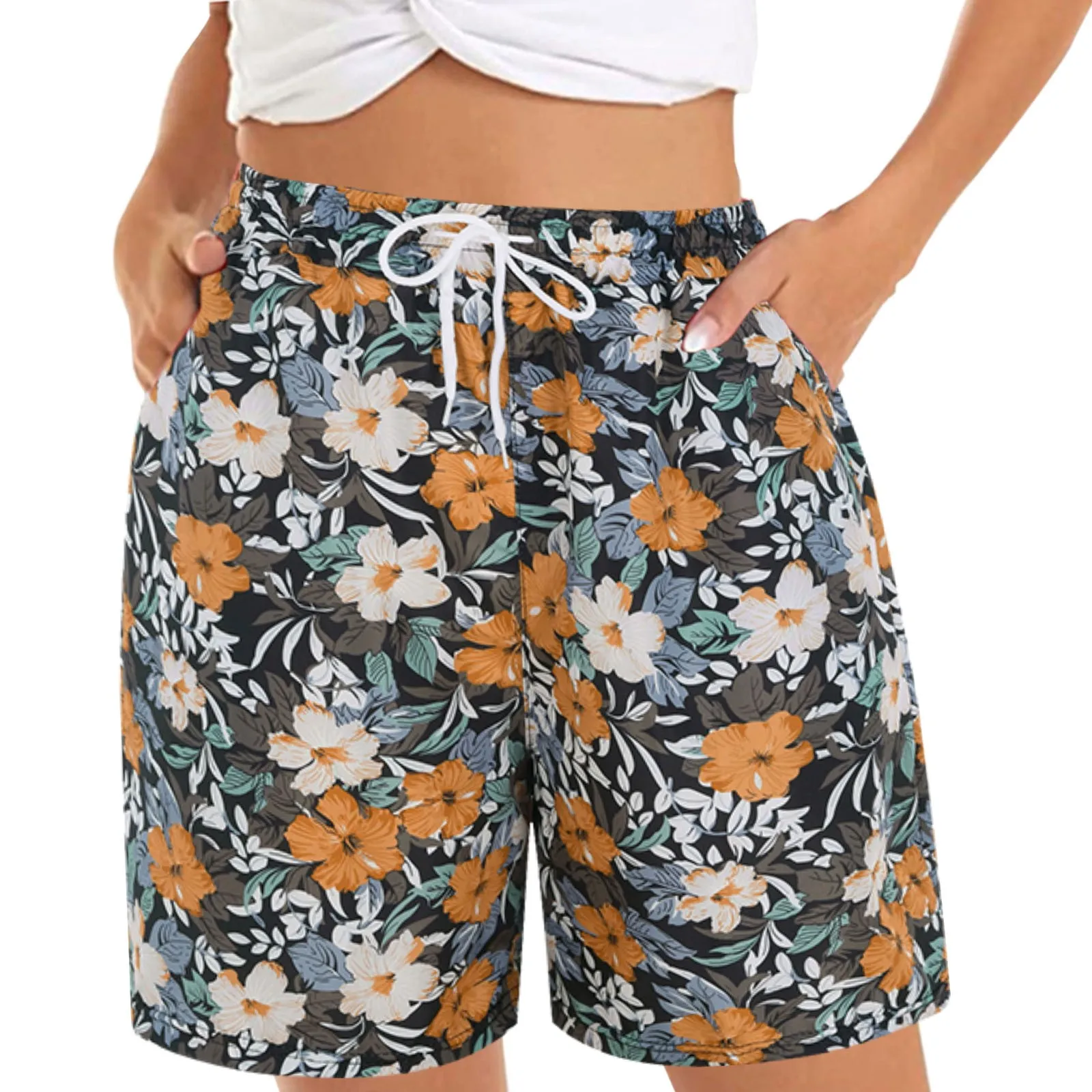 Novo verão praia shorts moda feminina bermuda confortável solto shorts casuais para mulher shorts de praia