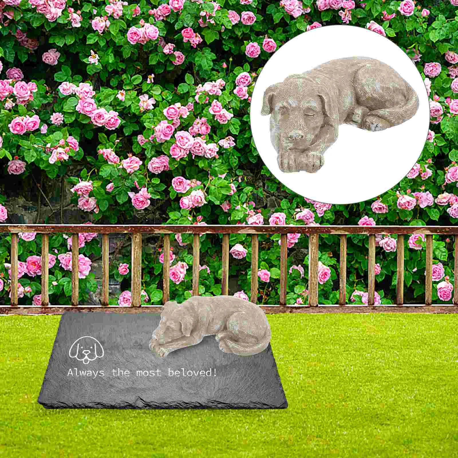

Outdoor Statues Dog Memorial Gifts Ornament Pet Grave Markers Cartoon Plaque Head Stones Monuments People The cemetery Cat