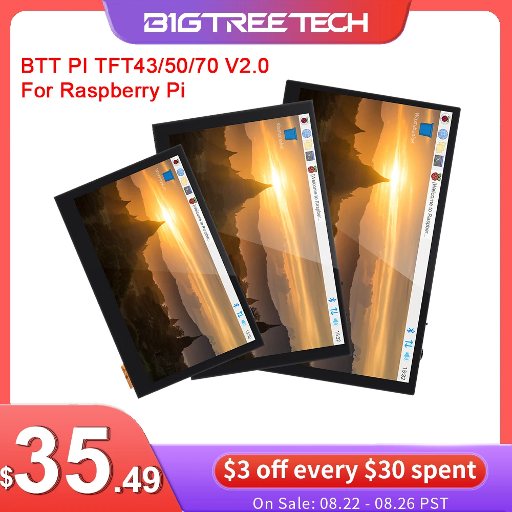 

BIGTREETECH BTT PITFT50 PITFT43 PITFT70 V2.0 Touch Screen DSI Display Octoprint Raspberry Pi 3 3B Plus 4B Model 3D Printer Parts