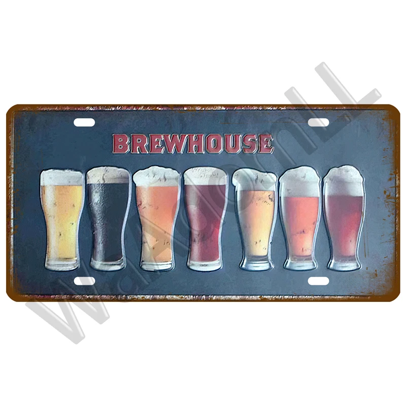 Welcome Beer Metal Sign Zone Cold Beer Front Door Bar Pub Cafe Wall Decor Retro Tin Sign Crafts Decor Car Plate License Plaques images - 6