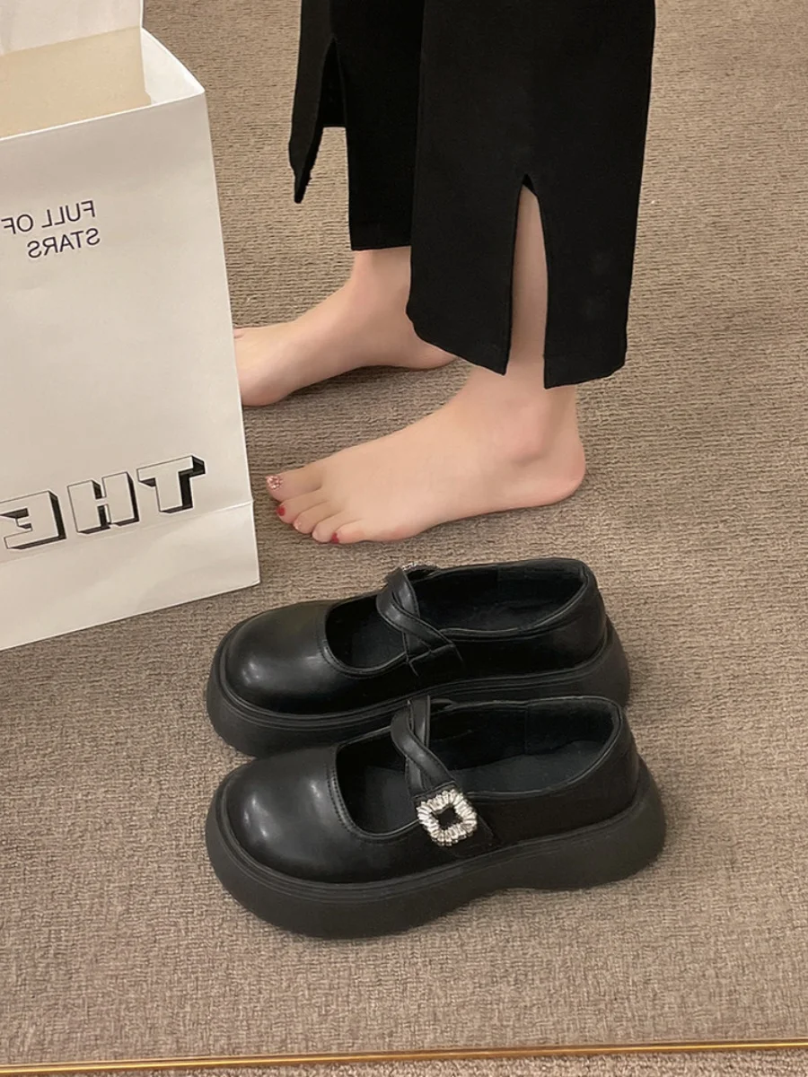 

Nurse Shoes Oxfords Women's Clogs Platform Female Footwear British Style Nursing New Leather Creepers Summer Dress Retro Preppy