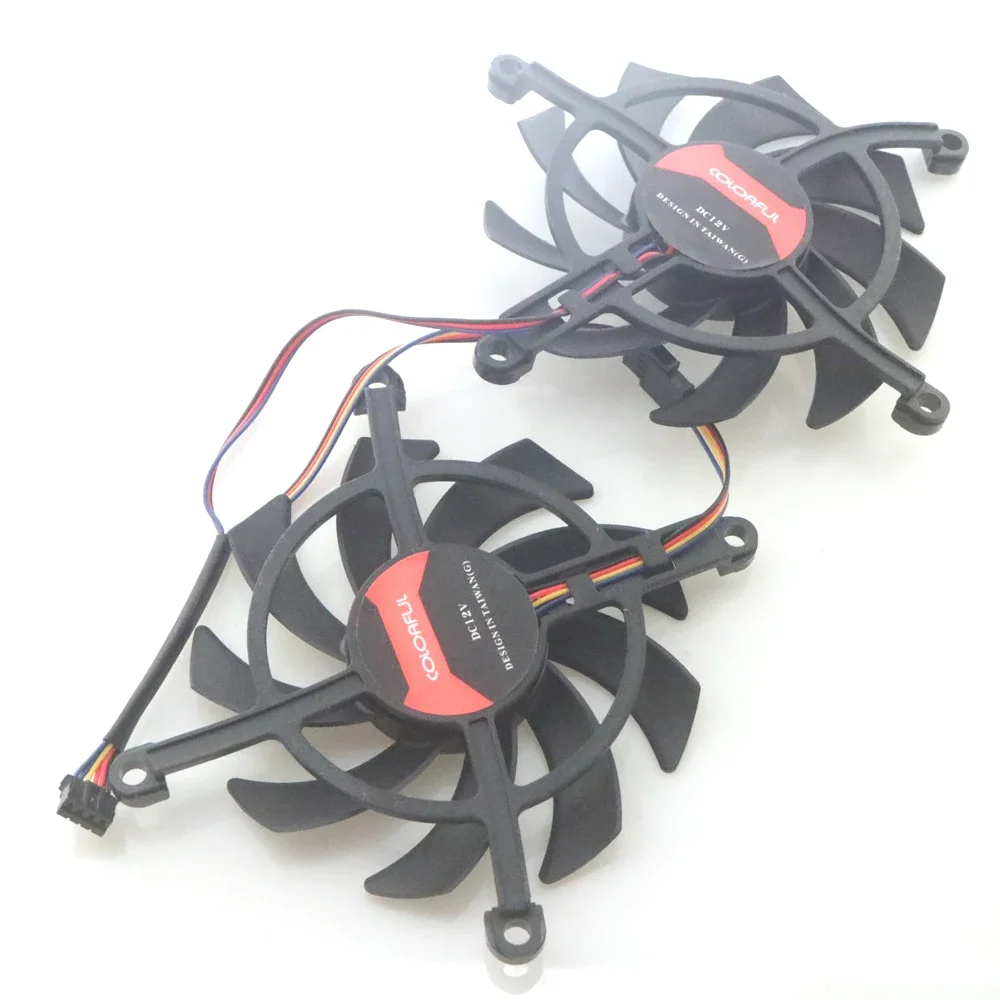 Бесплатная доставка 2 шт./лот 12 В вентилятор VGA для красочных GTX1660 1650 1660S RTX2060S